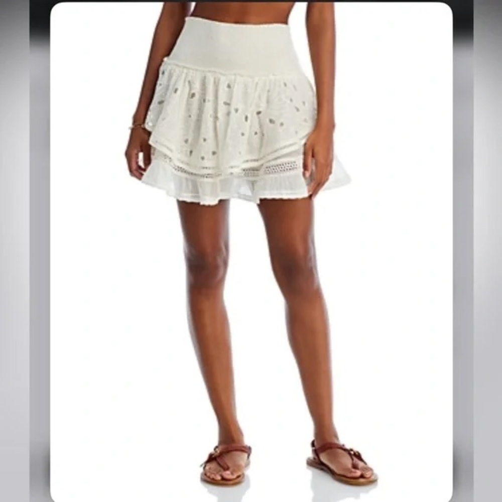 GUC Ramy Brook White Peplum Mini Skirt